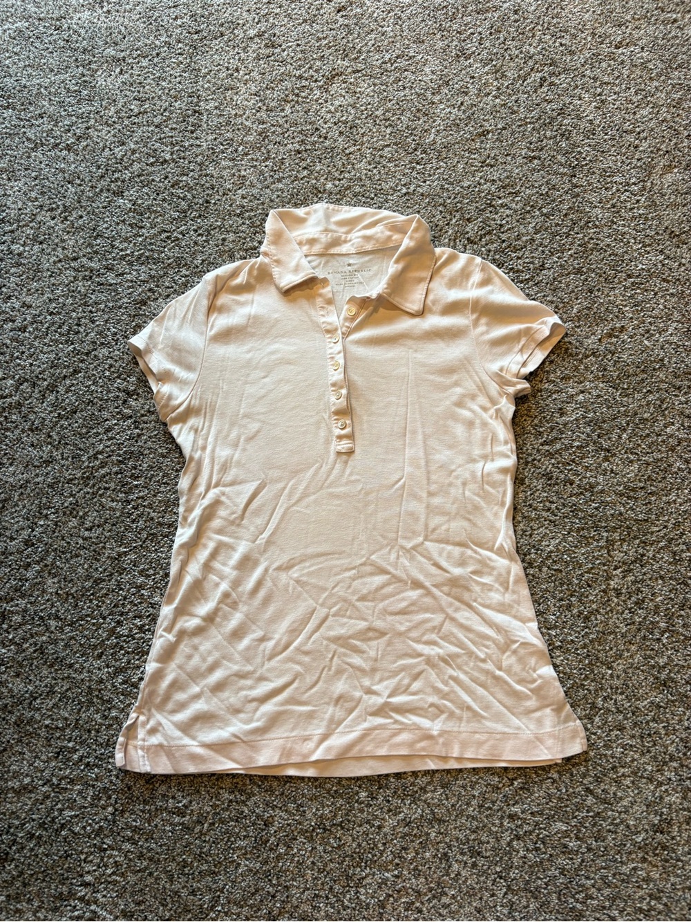 Banana Republic Light Pink Button-Down Polo Shirt